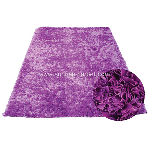 Polyester Stripe Shaggy Rug